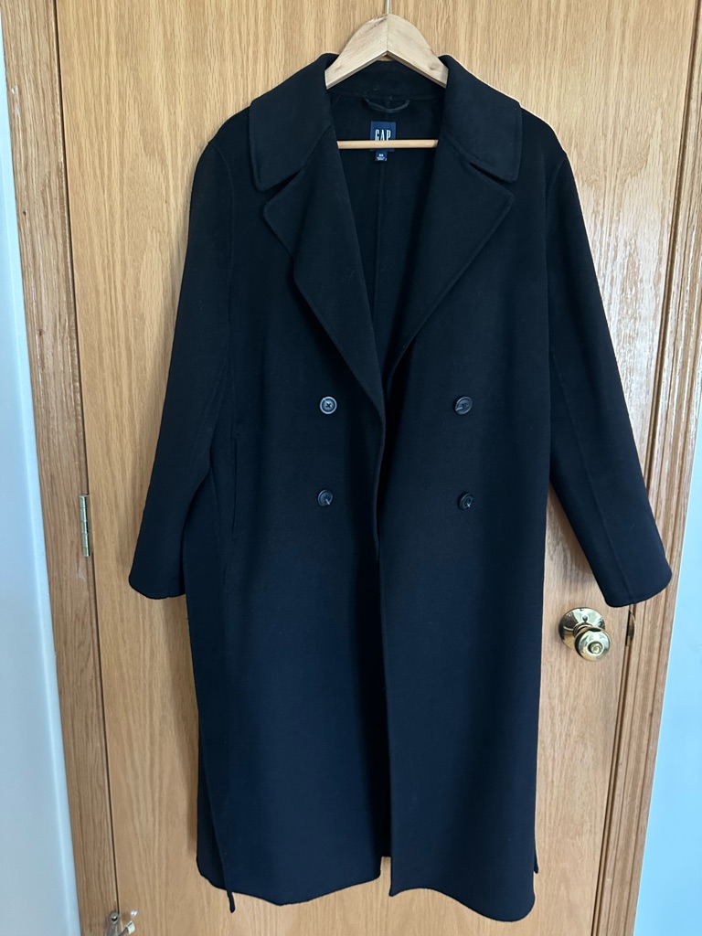 Gap Women's Black Double-Breasted Wool Coat